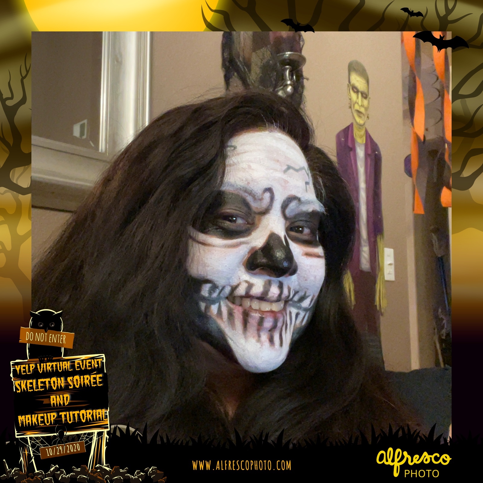 Yelp Skeleton Makeup Tutorial | View more photos from the event at events.alfrescophoto.com/u/AlfrescoPhoto/Yelp-Skeleton-Makeup-Tutorial